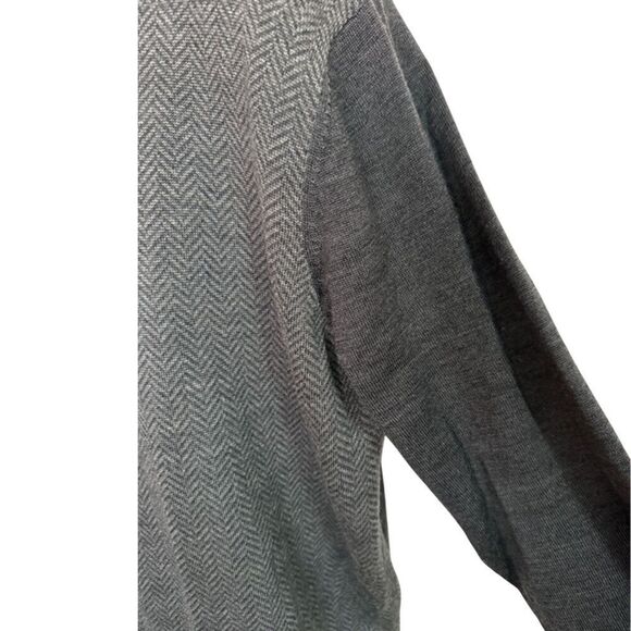 Linea Rosso Signature Gray Herringbone Pull Over Sweater Size L - Picture 6 of 10